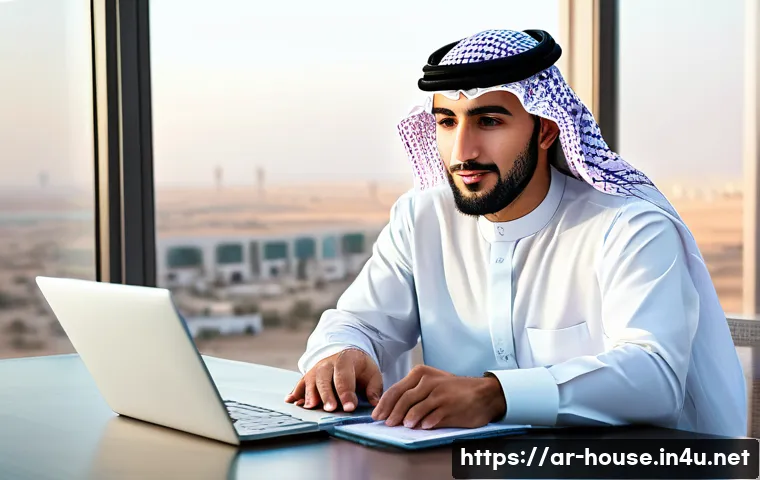 부동산 거래세 절약법 - A detailed and professional Middle Eastern real estate office scene, featuring a confident Arab man ...