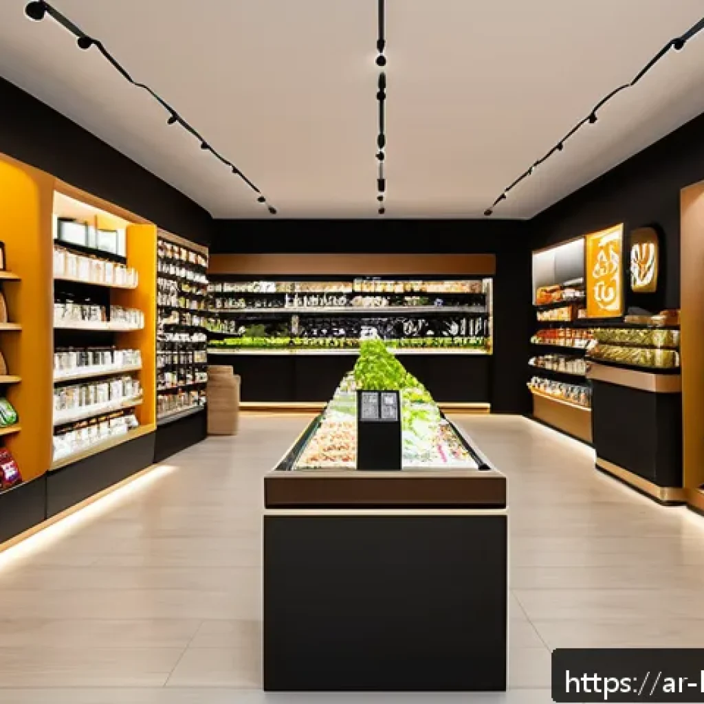 상가 공실률 줄이는 방법 - A modern retail store interior designed for an Arabic-speaking local market, showcasing bright, warm...