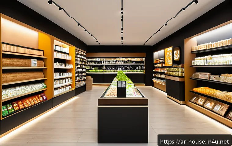 상가 공실률 줄이는 방법 - A modern retail store interior designed for an Arabic-speaking local market, showcasing bright, warm...